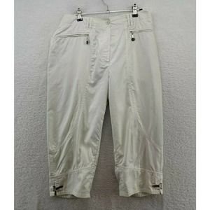 Jamie Sadock womens pants size 6 Cropped textured golf Ivory zipper pockets